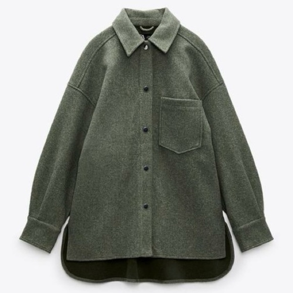 Zara Soft Overshirt With Buttons Size XS 3046/044